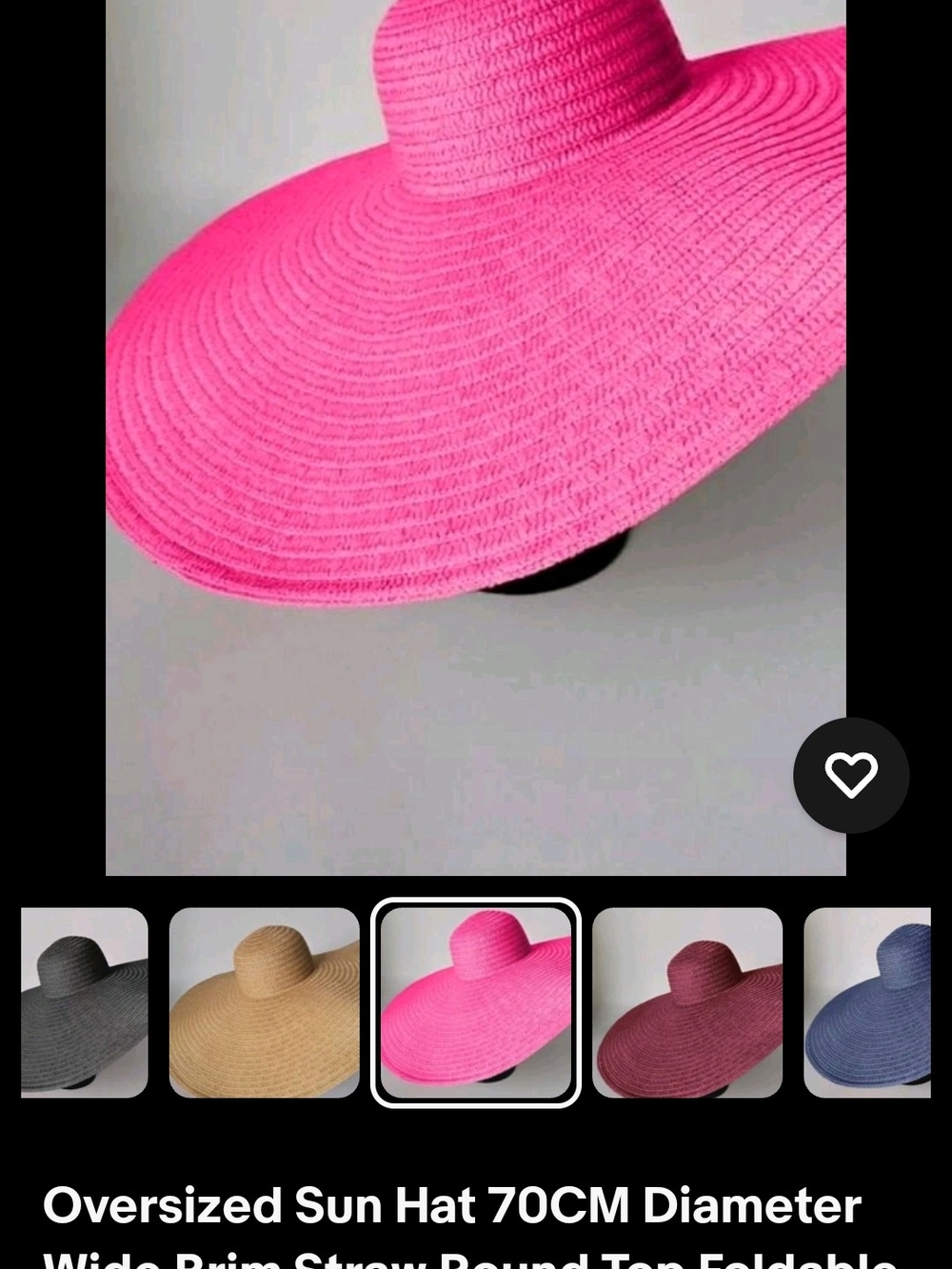 Wide-Brim Oversized Sun Hat - Hot Pink